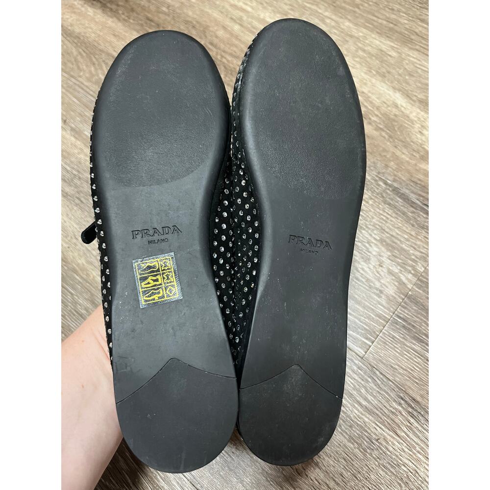 Prada Suede Ballerinas with Crystals Size 37.5 - Picture 6 of 16